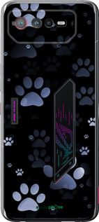 Силіконовий чехол З синіми відбитками лап для Asus Rog Phone 6 - 6441u-3401 изображение 