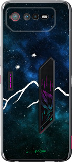 Силиконовый чехол Горы и звезды нарисованы на фоне галактики для Asus Rog Phone 6 - 6490u-3401 изображение 