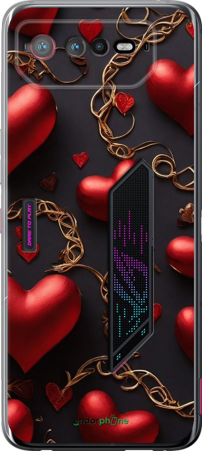 Силіконовий чехол Сердечки для Asus Rog Phone 6 - 5831u-3401 изображение 