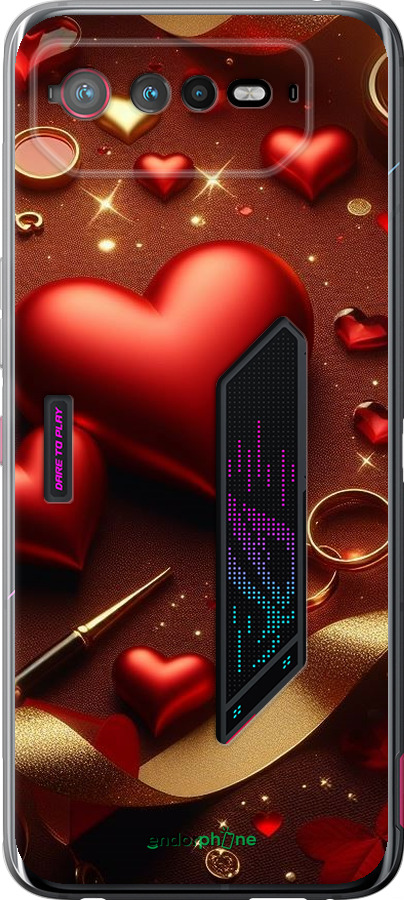 Силіконовий чехол Сердечки v3 для Asus Rog Phone 6 - 5833u-3401 изображение 