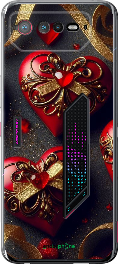 Силіконовий чехол Сердечки v4 для Asus Rog Phone 6 - 5834u-3401 изображение 