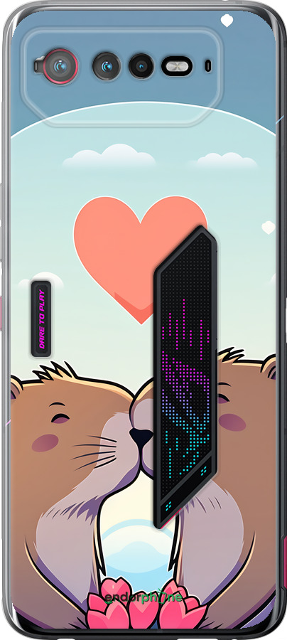 Силіконовий чехол Капібара кохання для Asus Rog Phone 6 - 6027u-3401 изображение 