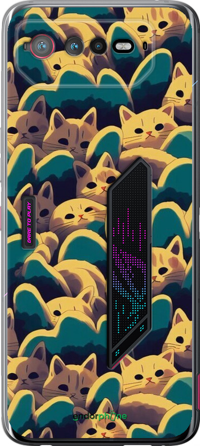 Силіконовий чехол Із зображенням котиків для Asus Rog Phone 6 - 6429u-3401 изображение 