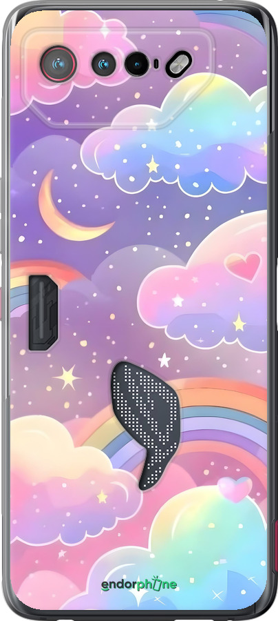Силиконовый чехол Облака и радуга для Asus Rog Phone 7 - 6312u-3405 изображение 