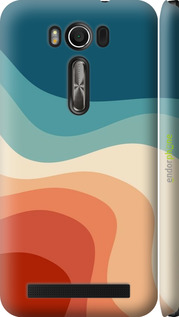 3D пластиковый матовый чехол В стиле ретро с волнами для Asus ZenFone 2 Laser ZE500KL - 6531m-113 изображение 