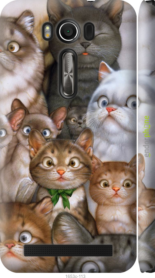 

3D пластиковий матовий чохол "Коти" для Asus ZenFone 2 Laser ZE500KL