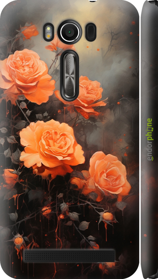 3D пластиковий матовий чехол Оранжеві троянди для Asus ZenFone 2 Laser ZE500KL - 5944m-113 изображение 