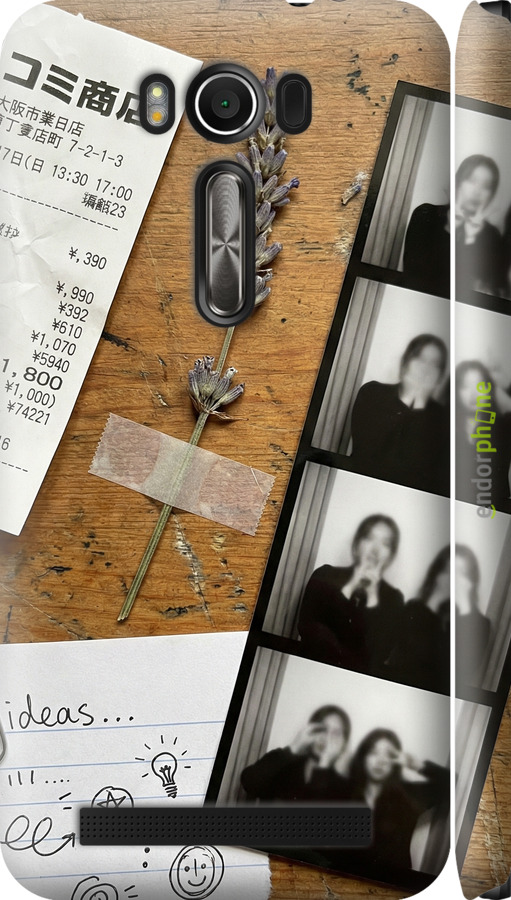 3D пластиковый матовый чехол Aesthetic Scrapbook Collage для Asus ZenFone 2 Laser ZE500KL - 6773m-113 изображение 