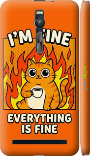 3D пластиковый глянцевый чехол Funny Cat для Asus Zenfone 2 ZE551ML - 6786c-122 изображение 