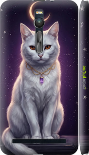 3D пластиковый глянцевый чехол Mystic White Cat Gothic Dark Purple Gold для Asus Zenfone 2 ZE551ML - 6805c-122 изображение 
