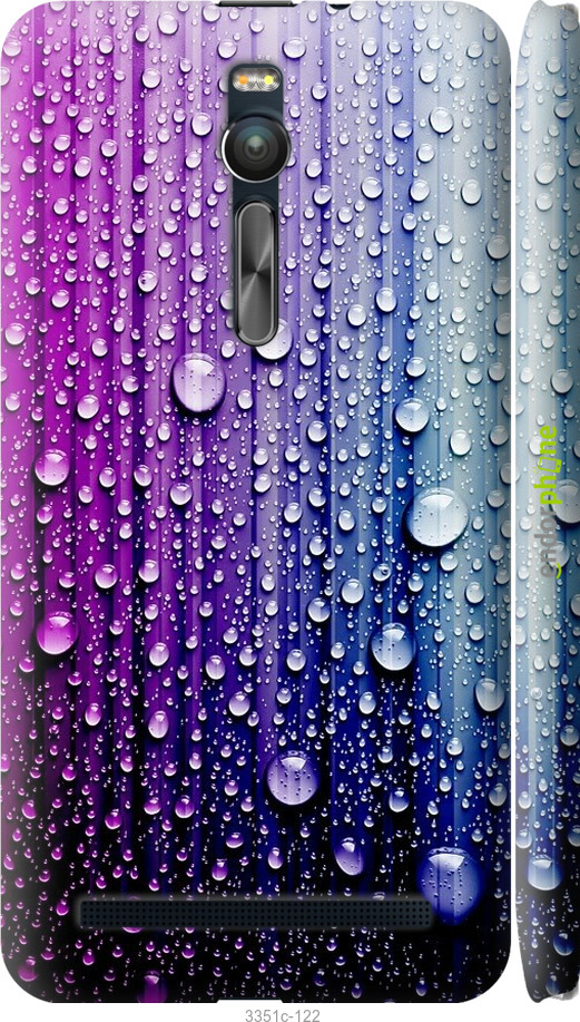 

3D пластиковий матовий чохол "Краплини води" для Asus Zenfone 2 ZE551ML, Синій