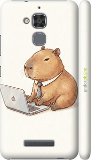 3D пластиковий матовий чехол Funny Capybara CEO Working для Asus Zenfone 3 Max ZC520TL - 6777m-442 изображение 