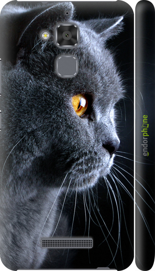

3D пластиковий матовий чохол "Гарний кіт" для Asus Zenfone 3 Max ZC520TL, Чорний