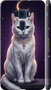 3D пластиковый матовый чехол Mystic White Cat Gothic Dark Purple Gold для Asus Zenfone 3 ZE520KL - 6805m-449 изображение 