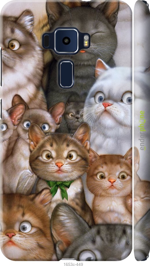 

3D пластиковий матовий чохол "Коти" для Asus Zenfone 3 ZE520KL