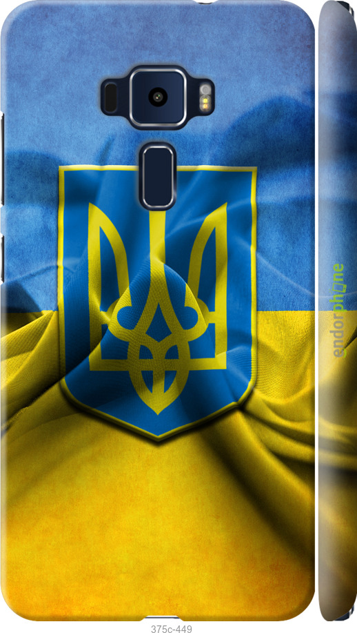 

3D пластиковий матовий чохол "Прапор та герб України" для Asus Zenfone 3 ZE520KL, Блакитний