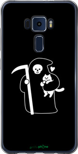 Силіконовий чехол Мінімалістичний арт: смерть та кішка для Asus Zenfone 3 ZE520KL - 6529u-449 изображение 