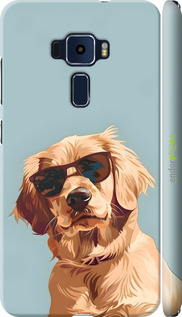 3D пластиковий матовий чехол Пес в очках для Asus Zenfone 3 ZE552KL - 6381m-448 изображение 