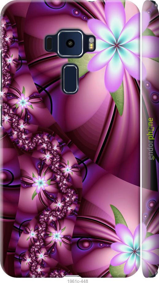 

3D пластиковий матовий чохол "Квіткова мозаїка" для Asus Zenfone 3 ZE552KL, Рожевий