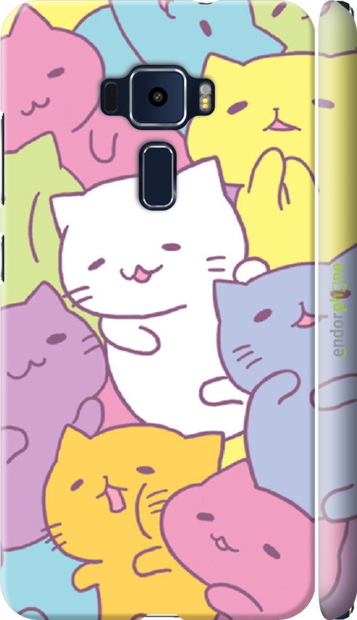 

3D пластиковий матовий чохол "Кошенята " для Asus Zenfone 3 ZE552KL, Білий