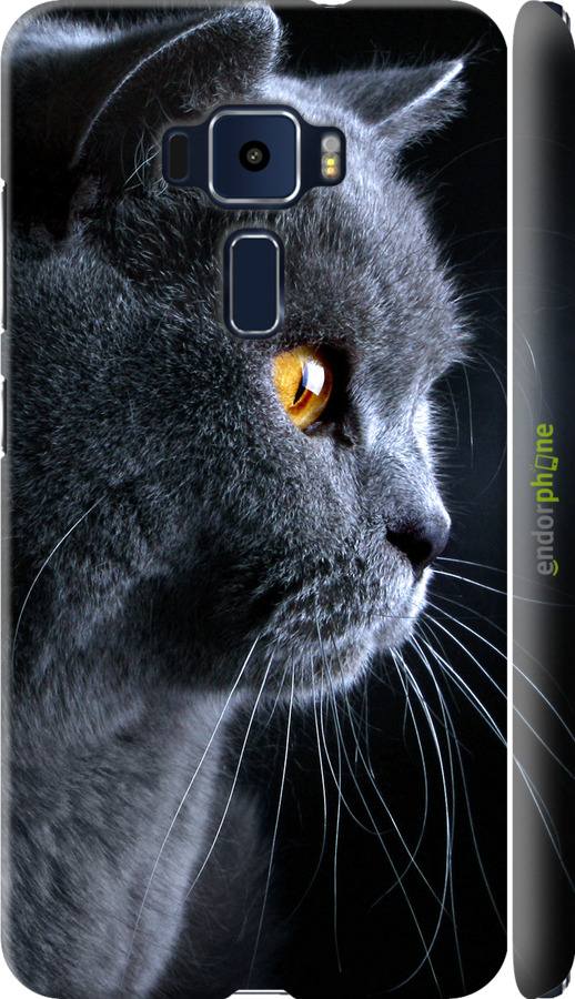 

3D пластиковий матовий чохол "Гарний кіт" для Asus Zenfone 3 ZE552KL, Чорний