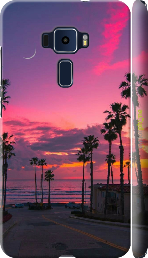 3D пластиковий матовий чехол Пальми для Asus Zenfone 3 ZE552KL - 5873m-448 изображение 