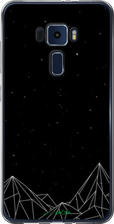 Силиконовый чехол Черно белые абстрактные горы для Asus Zenfone 3 ZE552KL - 6437u-448 изображение 