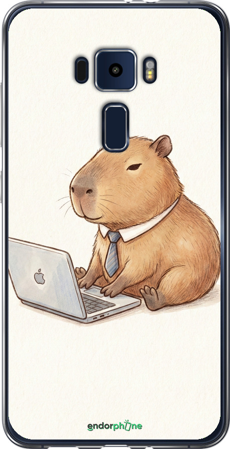 Силиконовый чехол Funny Capybara CEO Working для Asus Zenfone 3 ZE552KL - 6777u-448 изображение 