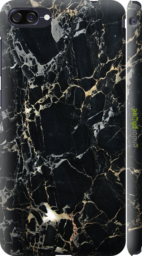 

Plástico mate 3D Capa "Mármore preto" para Asus ZenFone 4 Max ZC520KL