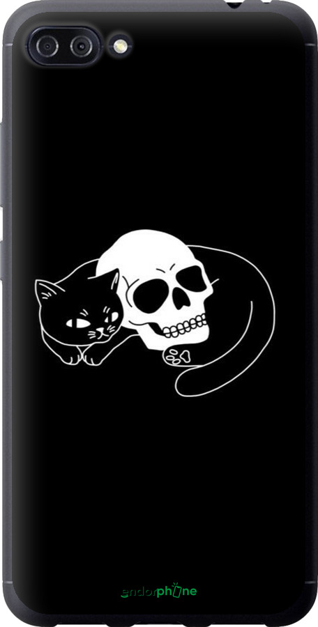 Силиконовый чехол С изображением кота и черепа для Asus ZenFone 4 Max ZC554KL - 6491u-1035 изображение 