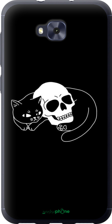 Силіконовий чехол Із зображенням кота та черепа для Asus ZENFONE 4 SELFIE / ZD553KL - 6491u-1241 изображение 