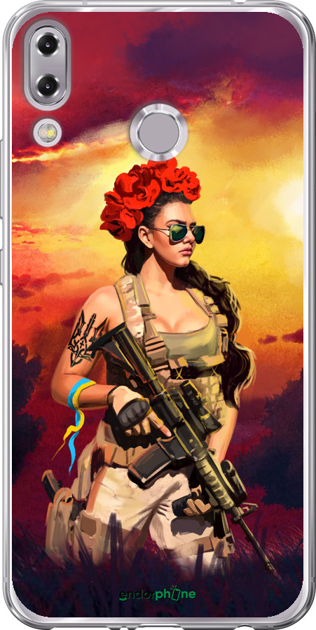

Силіконовий чохол "Українка зі зброєю " для Asus Zenfone 5 ZE620KL, Помаранчевий
