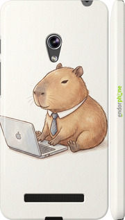 3D пластиковый глянцевый чехол Funny Capybara CEO Working для Asus Zenfone 5 - 6777c-81 изображение 