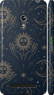 3D пластиковый глянцевый чехол 'Celestial Harmony: Sun & Moon Gold Mystic Pattern' для Asus Zenfone 5 изображение 5