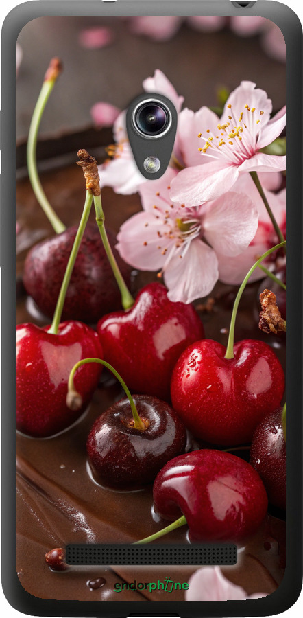 Силиконовый чехол Вишня в шоколаде для Asus Zenfone 5 - 6698u-81 изображение 