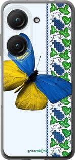 Силиконовый чехол Желто-голубая бабочка для Asus Zenfone 9 - 1054u-2842 изображение 