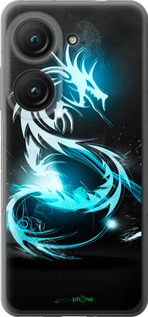 Силиконовый чехол Бело-голубой огненный дракон для Asus Zenfone 9 - 113u-2842 изображение 