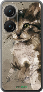 Силиконовый чехол Котёнок из пятен и линий для Asus Zenfone 9 - 119u-2842 изображение 