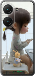 Силиконовый чехол Милая девочка с зайчиком для Asus Zenfone 9 - 4039u-2842 изображение 