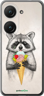 Силиконовый чехол Енотик с мороженым для Asus Zenfone 9 - 4602u-2842 изображение 