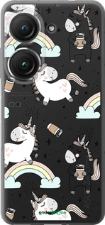Силиконовый чехол Единорог и кофе для Asus Zenfone 9 - 4661u-2842 изображение 