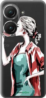 Силіконовий чехол Дівчина з келихом для Asus Zenfone 9 - 4662u-2842 изображение 