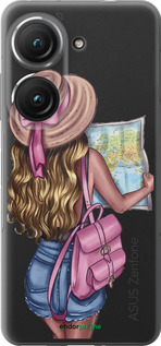 Силиконовый чехол Девушка с картой для Asus Zenfone 9 - 4704u-2842 изображение 