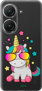 Силиконовый чехол Единорог в очках для Asus Zenfone 9 - 4879u-2842 изображение 