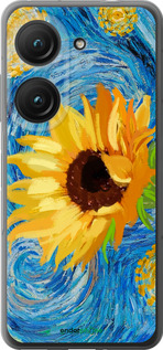 Силиконовый чехол Цветы желто-голубые для Asus Zenfone 9 - 5308u-2842 изображение 