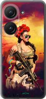 Силиконовый чехол Украинка с оружием для Asus Zenfone 9 - 5316u-2842 изображение 