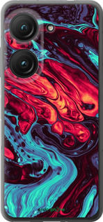 Силиконовый чехол Синяя красная абстакция для Asus Zenfone 9 - 5339u-2842 изображение 