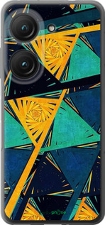 Силиконовый чехол Арт, абстракция, желтый, синий для Asus Zenfone 9 - 5382u-2842 изображение 