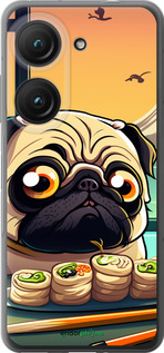 Силиконовый чехол Мопс и суши для Asus Zenfone 9 - 5588u-2842 изображение 