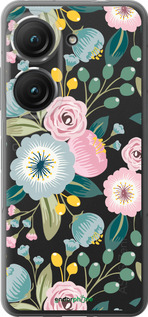 Силиконовый чехол Цветочные обои v2 для Asus Zenfone 9 - 5602u-2842 изображение 